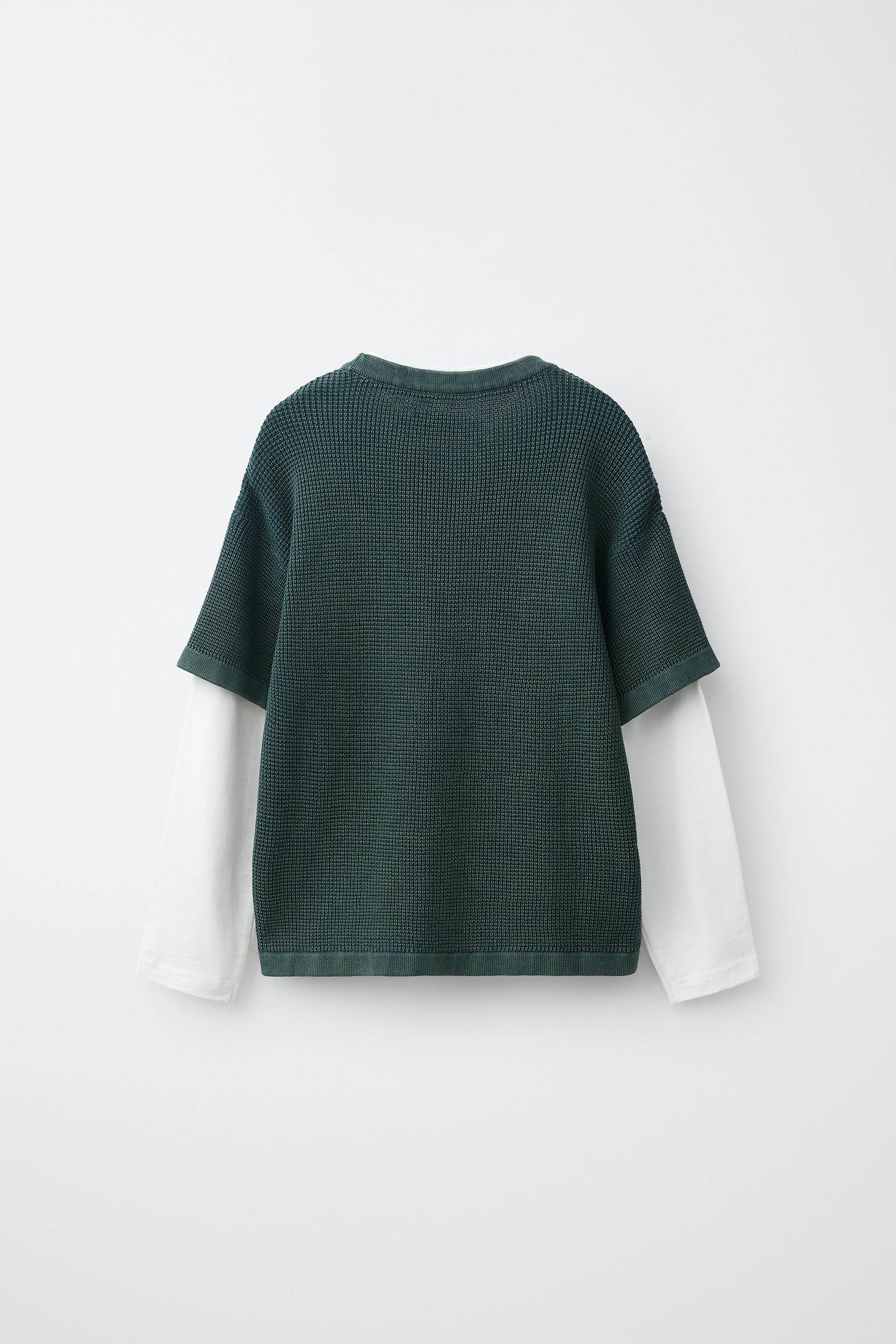 DOUBLE LAYER TEXTURE T-SHIRT